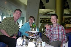 Dubai 07 Burj Al Arab 12 Enjoying Tea at Sahn Edder on the Mezzanine